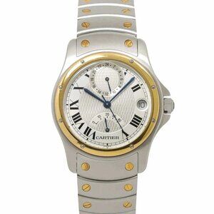 Cartier Santos Round GMT W20038R3 YG Automatic Silver Dial Mens Dial 90282820